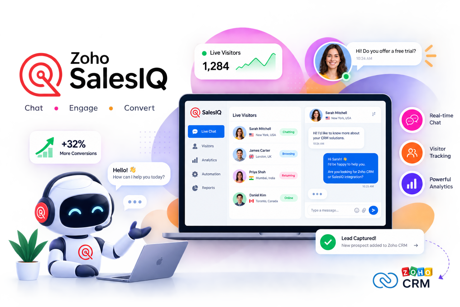 Zoho SalesIQ Dashboard